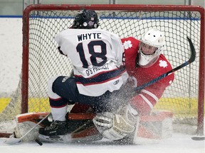 The Regina Pat Canadians and Notre Dame Hounds square off in a u-18 AAA game.