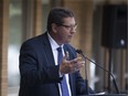 Saskatoon University MLA Eric Olauson speaks during a press conference in Saskatoon, SK. on Monday, June 10, 2019.