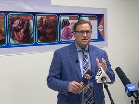 Saskatoon mayoral candidate Rob Norris is promising to lobby the federal government for Saskatoon to be included in a proposed municipal immigrant nominee program if he is elected. Norris made his announcement in Saskatoon on Oct. 29, 2020. Saskatoon StarPhoenix photo by Alex MacPherson.
