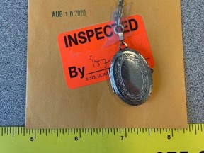 Saskatoon police say this locket was turned in to them after being found this summer on the 500 block of Spadina Crescent.