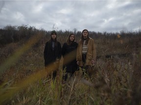 Surf-pop trio The Garrys — Erica, Lenore and Julie Maier — pose for a photo at Beaver Creek south of Saskatoon on Oct. 3, 2020. The Garrys wrote and performed a score for the 1922 Swedish/Danish silent film, Haxan: Witchcraft Through the Ages.