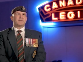 Major Scott Carlson (Retd) served with the Northern Saskatchewan regiment from 1990 to 2019. A screenshot from the 2020 Saskatoon Remembrance Day ceremony, which was streamed online.