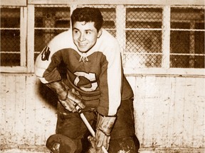 Fred Sasakamoose, shown during his junior days with the Moose Jaw Canucks.