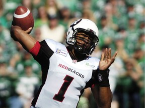 Henry Burris is shown in 2014 with the Ottawa Redblacks, who were then a first-year CFL franchise.
