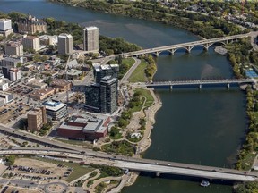 Aerial photo of Saskatoon taken in 2019.