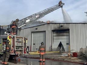 The Saskatoon Fire Department spent Sunday afternoon battling an industrial fire in the 1900 block of Saskatchewan Avenue.
Photo submitted by the Saskatoon Fire Department.