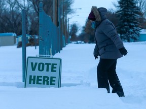 Saskatoon's civic election was postponed due to a massive dump of snow the day before.