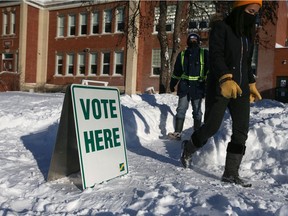 A slow stream of voters -- most arriving on foot, not by vehicle -- braved the snow to cast their ballot in Saskatoon's civic election Monday.