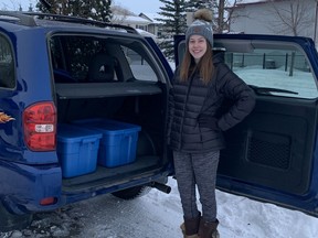 Jordan Reekie picks up food donations and delivers them directly to the food bank.