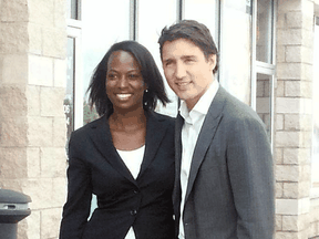Celina Caesar-Chavannes with Justin Trudeau in 2014. She details her short-lived life as a Liberal MP in the new memoir Can You Hear Me Now?