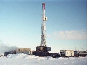 Oil rig drilling in Saskatchewan shown here in this file photo.