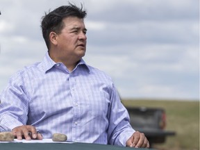 Chief of the Federation of Sovereign Indigenous Nations Bobby Cameron at a media event in 2019.