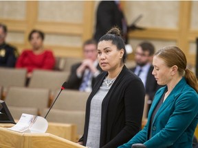 SASKATOON,SK--November 25/2019 -1126 news police budget - Darlene Brander, Saskatoon Police commission chair, and Carolanne Inglis-McQuay, commission vice-chair, (left to right) address City Council. Council met to discuss the 2020-2021 budget in Saskatoon, SK on Monday, November 25, 2019.
