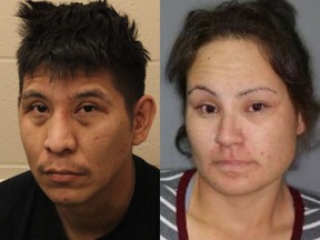 Saskatchewan RCMP announced charges Thursday against Wesley Naytowhow, 39, (left) and Ashley Badger, 31 in connection with a Dec. 16 incident on the Sturgeon Lake First Nation.