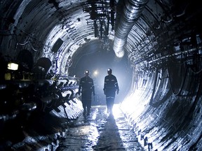 Underground tunnels at Cigar Lake are reinforced with concrete to ensure a safe working environment. Cameco handout photo.