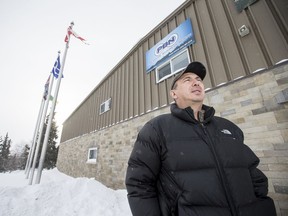 Pinehouse Mayor Mike Natomagan stands outside the village office on Wednesday, January 16, 2019. (Saskatoon StarPhoenix).