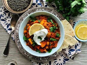 Moroccan Vegetable Stew with Winter Vegetables, Chickpeas and Lentils