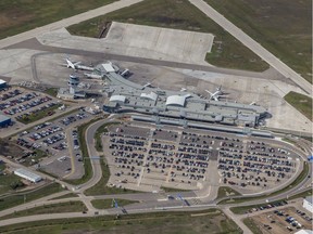 This aerial view from Friday, September 13, 2019 shows John G. Diefenbaker International Airport in Saskatoon.