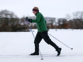 Dennis Flaherty goes for his weekly cross country skiing outing - where he can safely socialize at Holiday Park Golf Course. Photo taken in Saskatoon on Wednesday, January 6, 2021.