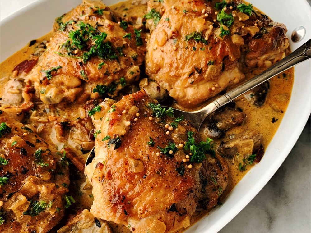 Food: Saucy chicken thighs with mushrooms and bacon | The Star Phoenix