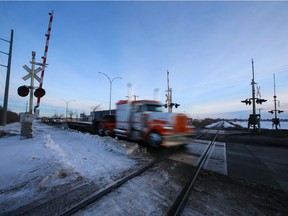 Saskatoon city hall is eyeing three overpasses to alleviate congestion caused by trains, including at Preston Avenue.