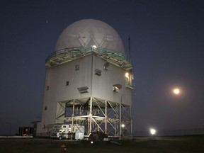 A radar tower located near Alsask, Sask. has been refurbished by the Canadian Civil Defence Museum and Archives. Built in 1961, the tower was part of a network of radar installations meant to serve as an early warning system against Soviet bombers. (Photo courtesy of the Canadian Civil Defence Museum and Archives)