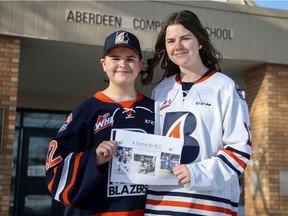 Ryder and Rachel Boyenko, Aberdeen Compositie School students in the hometown of WHL hockey player Kyrell Sopotyk, have started a fundraiser 'A Toonie for #12,' after Sopotyk was reportedly paralyzed following a snowboarding accident.