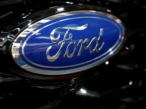 The Ford logo is pictured at the 2019 Frankfurt Motor Show (IAA) in Frankfurt, Germany.