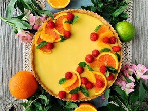 Citrus Curd Tart with Almond Shortbread Crust