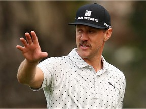 Graham DeLaet reacts on the fifth hole during round two of the Safeway Open at Silverado Resort on September 11, 2020 in Napa, California.