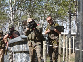 Members of Saskatoon Airsoft seen taking part in an event. Airsoft guns often look like actual firearms, but shoot relatively harmless plastic pellets rather than bullets. Fans of the game around Canada have raised concerns that new gun control regulations contained in Bill C-21 would effectively outlaw their hobby. (Fragout Photograpy/Saskatoon Airsoft)
