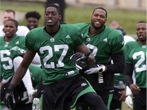 Kevin Francis, shown here with the Saskatchewan Roughriders at training camp in 2016, re-signed with the Green and White on Friday.