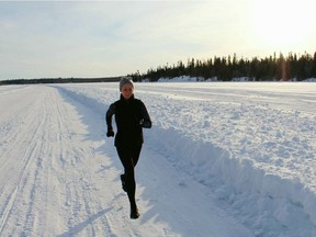 Brooke MacDonald, a former track and cross country athlete with the University of Saskatchewan Huskies, is training for a marathon in La Ronge. Photo taken March 2021. Provided photo.