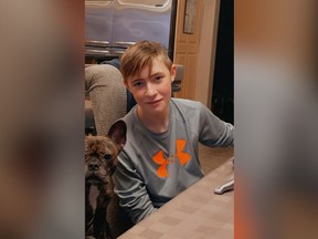 Jaxon MacDonald of Regina was last seen in the Jubilee Subdivision area of Duck Mountain Provincial Park at around 12:30 a.m. on March 14. Photo courtesy RCMP.
