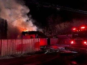 Saskatoon Fire Department responded to multiple fires in the wee hours of Sunday morning on the city's west side. (Saskatoon Fire Department photo/FACEBOOK)