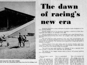 Marquis Downs, Saskatoon's horse-race track, opened in 1969