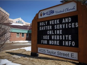 SASKATOON, SK-- March 31/2021 -  0401 news easter - Easter services are being held online at McClure United Church. Photo taken in Saskatoon on Wednesday March 31, 2021.