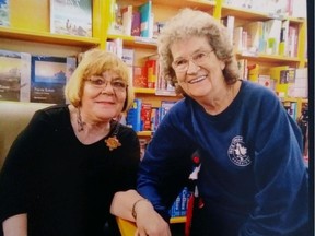 Jean Spurgeon, right, met Regina author Gail Bowen at one of her many readings at McNally Robinson in Saskatoon. (Photo supplied by Bev Kowaluk)