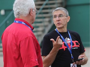 Baseball Canada executive director Jim Baba (right) is retiring after a lengthy stay with the organization.