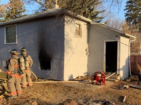 The Saskatoon Fire Department responded to a home at 428 Avenue T South on the morning of April 7, 2021 and discovered a body. Photo provided by the Saskatoon Fire Department.