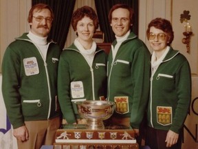 Marnie McNiven, second from the left, played third for the 1978 Canadian mixed curling champions from the Saskatoon Nutana Curling Club. (SASKATCHEWAN SPORTS HALL OF FAME PHOTO)