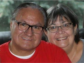 Victor Thunderchild and his wife Violet. Thunderchild, a student support worker and former teacher in Prince Albert, is being mourned by his family and the community after dying due to COVID-19 on April 17.
