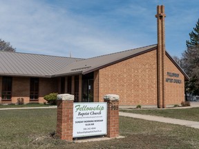 Fellowship Baptist Church may have received a $14,000 fine for allegedly violating COVID-19 public health rules. Photo taken in Saskatoon, SK on Tuesday, April 27, 2021.