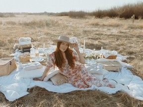 Victoria Gryba started Boho Picnic YXE to allow a luxurious way for groups to get together outside in safe ways and enjoy one another during the pandemic. Picture taken by  Kayla Grenier @kaylamariephotographyyxe
