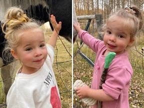 Five-year-old Leonine O'Driscoll-Zak (L) and her two-year-old sister Wyatt (R) are the subject of a Cochrane RCMP search into their possible abduction.