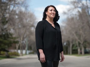 Shannon Chinn, the newly appointed chief athletics officer at University of Saskatchewan, stands near her home in Regina, on May 11.