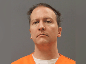 Former Minneapolis police officer Derek Chauvin in a police booking photo after a jury found him guilty on all counts in his trial for second-degree murder, third-degree murder and second-degree manslaughter in the death of George Floyd in Minneapolis, Minnesota, April 20, 2021.