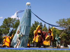 Sum Theatre's Theatre in the Park dress rehearsal of The Other Side of the River, by Yvette Nolan, featuring the musical works of Amanda Trapp at Raoul Wallenberg Park. Photo taken in Saskatoon on June 28, 2021.