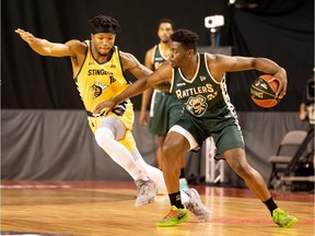 Saskatchewan's Kemy Osse looks for an opening during 2020 bubble play in St. Catharines.