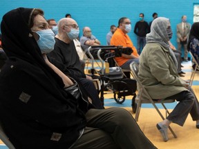 Members of the Muslim community in Saskatoon and local dignitaries gather at the Islamic Centre for a prayer for those killed and injured in the domestic terrorist attack in London targeting a local Muslim family. Photo taken in Saskatoon on June 8, 2021.